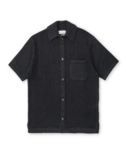 Short Sleeve Mawes Knitted Shirt Tamar Navy