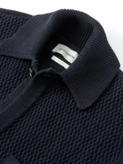 Short Sleeve Mawes Knitted Shirt Tamar Navy -Mizuno Men Clothing Shop FlatOSMK748ShortSleeveMawesShirtTAM01NAVTamarNavy1