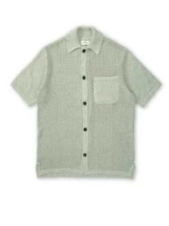 Short Sleeve Mawes Knitted Shirt Tamar Pale Green