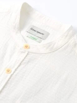 Grandad Shirt Haston Cream -Mizuno Men Clothing Shop FlatOSMS126GrandadShirtHAS01CREHastonCream1