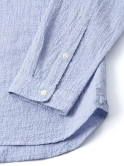 Grandad Shirt Hughes Blue -Mizuno Men Clothing Shop FlatOSMS126GrandadShirtHUG01BLUHughesBlue2