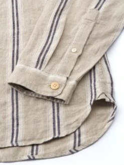 Grandad Shirt Loughlin Sand -Mizuno Men Clothing Shop FlatOSMS173CubanShortSleeveShirtLOU01SANLoughlinSand4