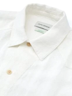 Cuban Short Sleeve Shirt Medley White -Mizuno Men Clothing Shop FlatOSMS173CubanShortSleeveShirtMED01WHIMedleyWhite1