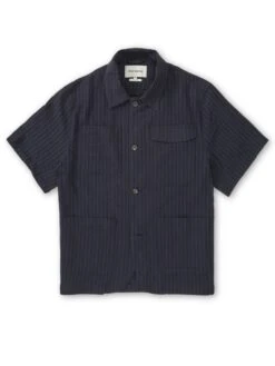 Short Sleeve Safari Shirt Sampson Navy