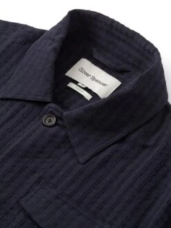 Short Sleeve Safari Shirt Sampson Navy -Mizuno Men Clothing Shop FlatOSMS180ShortSleeveSafariShirtSAM01NAVSampsonNavy1