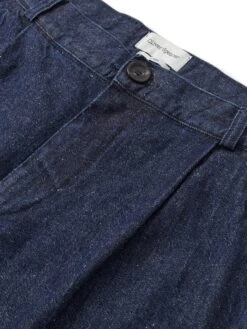 Morton Pleated Trousers Burnham Denim Indigo Blue -Mizuno Men Clothing Shop FlatOSMT68MortonTrousersBUR01INBBurnhamIndigoBlue1