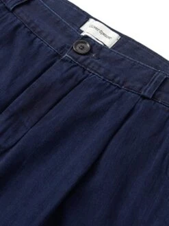 Morton Pleated Trousers Faye Indigo Blue -Mizuno Men Clothing Shop FlatOSMT68MortonTrousersFAY01INBFayeIndigoBlue1