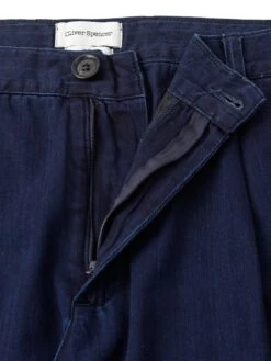 Morton Pleated Trousers Faye Indigo Blue -Mizuno Men Clothing Shop FlatOSMT68MortonTrousersFAY01INBFayeIndigoBlue2
