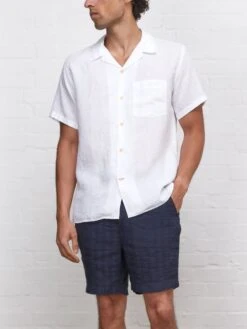 Havana Short Sleeve Shirt Bridford White -Mizuno Men Clothing Shop HAVANASHORTSLEEVESHIRTBRIDFORDWHITEcopy
