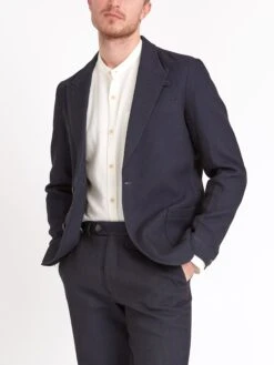 Navy Morva Mansfield Suit -Mizuno Men Clothing Shop ModelOSMJ352MansfieldJacketMOR01NAVMorvaNavy3copy Softness