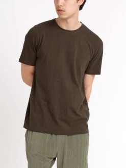 Conduit T-Shirt Hawley Dark Brown -Mizuno Men Clothing Shop ModelOSMK580ConduitTShirtHAW01DABHawleyDarkBrown2copy