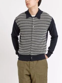 Roxwell Knitted Jacket Riverton Navy 12 Roxwell Knitted Jacket Riverton Navy -Mizuno Men Clothing Shop ModelOSMK619aRoxwellKnittedJacketRIV01NAVRivertonNavy14copy