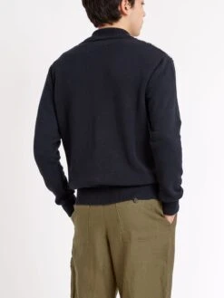 Roxwell Knitted Jacket Riverton Navy 13 Roxwell Knitted Jacket Riverton Navy -Mizuno Men Clothing Shop ModelOSMK619aRoxwellKnittedJacketRIV01NAVRivertonNavy21copy