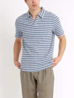 Austell Short Sleeve Polo Shirt Braemar Sky Blue -Mizuno Men Clothing Shop ModelOSMK741AustellPoloShirtBRA01SKBBraemarSkyBlue3copy