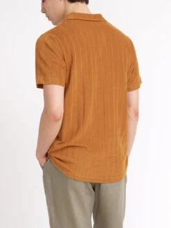 Austell Short Sleeve Polo Shirt Haywood Ochre 13 Austell Short Sleeve Polo Shirt Haywood Ochre -Mizuno Men Clothing Shop ModelOSMK741AustellPoloShirtHAY01OCHHaywardOchre28copy