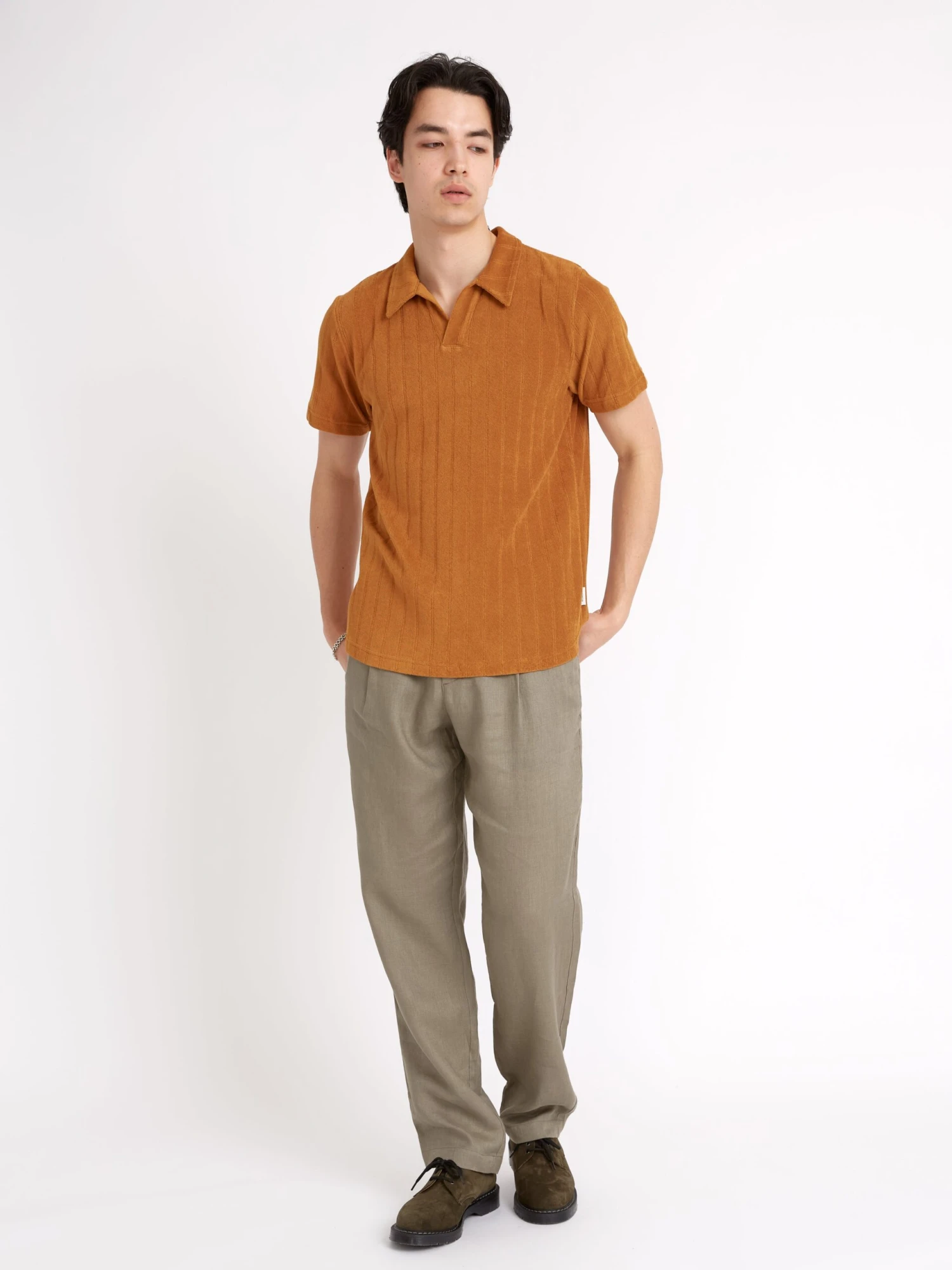 Austell Short Sleeve Polo Shirt Haywood Ochre 4 Austell Short Sleeve Polo Shirt Haywood Ochre - Image 2