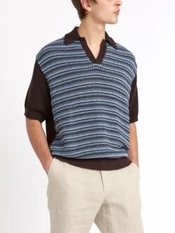 Short Sleeve Penhale Polo Shirt Riverton Brown -Mizuno Men Clothing Shop ModelOSMK747ShortSleevePoloShirtRIV01BRORivertonBrown10copy Softness