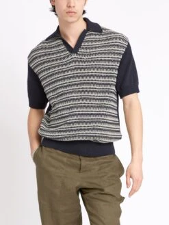 Short Sleeve Penhale Polo Shirt Riverton Navy -Mizuno Men Clothing Shop ModelOSMK747ShortSleevePoloShirtRIV01NAVRivertonNavy1copy Softness