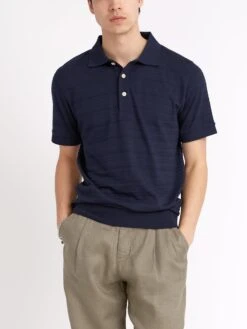 Glendale Polo Shirt Dornie Navy -Mizuno Men Clothing Shop ModelOSMK753GlendalePoloShirtDOR01NAVDornieNavycopy