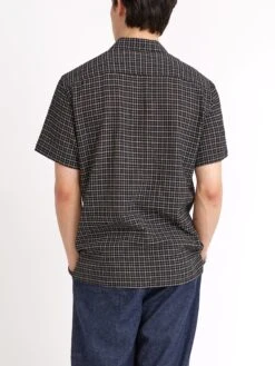 Riviera Short Sleeve Shirt Priory Black -Mizuno Men Clothing Shop ModelOSMS102RivieraShortSleeveShirtPRI01BLKPrioryBlack7copy