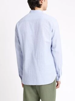 Grandad Shirt Hughes Blue -Mizuno Men Clothing Shop ModelOSMS126GrandadShirtHUG01BLUHughesBlue13copy Softness