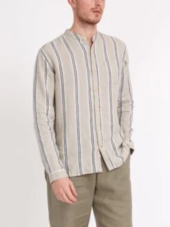 Grandad Shirt Loughlin Sand -Mizuno Men Clothing Shop ModelOSMS126GrandadShirtLOU01SANLoughlinSand5copy