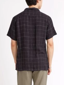 Havana Short Sleeve Shirt Frankel Black -Mizuno Men Clothing Shop ModelOSMS156cHavanaShortSleeveShirtFRA01BLKFrankelBlack32copy