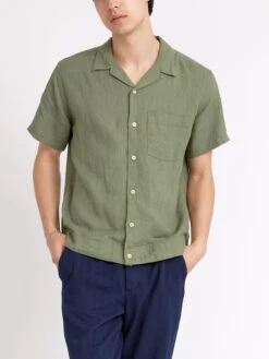 Havana Short Sleeve Shirt Coney Green -Mizuno Men Clothing Shop ModelOSMS156eHavanaShortSleeveShirtCON01GRNConeyGreen16copy