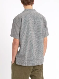 Havana Short Sleeve Shirt Rackfield Black/White -Mizuno Men Clothing Shop ModelOSMS156eHavanaShortSleeveShirtRAC01BLWRackfieldBlackWhite12copy Softness