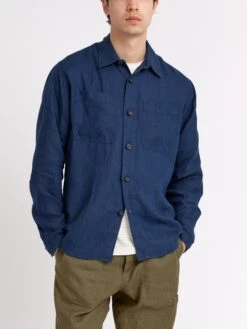 Treviscoe Shirt Coney Navy -Mizuno Men Clothing Shop ModelOSMS171aTreviscoeShirtCON01NAVConeyNavy33copy