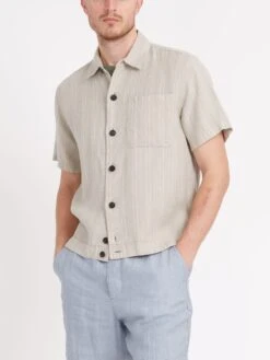 Short Sleeve Milford Shirt Middelboe Sand -Mizuno Men Clothing Shop ModelOSMS179ShortSleeveMilfordShirtMID01SANMiddleboeSandcopy