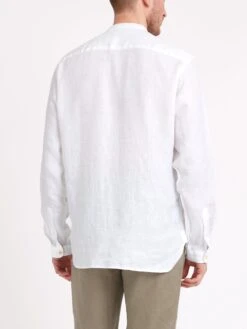 Collarless Ashcroft Shirt Bridford White -Mizuno Men Clothing Shop ModelOSMS181CollarlessAshcroftShirtBRI01WHIBridfordWhite1copy