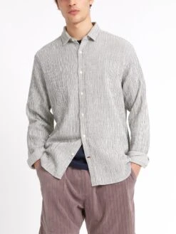 Clerkenwell Tab Shirt Gorwell Navy/White -Mizuno Men Clothing Shop ModelOSMS66aClerkenwellTabShirtGOR01NAWGorwellNavyWhite14copy Softness