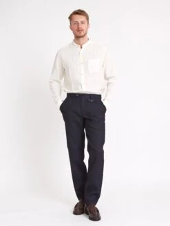 Fishtail Trousers Morva Navy -Mizuno Men Clothing Shop ModelOSMT20dFishtailTrousersMOR01NAVMorvaNavy01 Softness