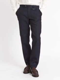 Fishtail Trousers Morva Navy -Mizuno Men Clothing Shop ModelOSMT20dFishtailTrousersMOR01NAVMorvaNavy01copy Softness