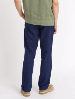 Drawstring Trousers Faye Indigo Blue -Mizuno Men Clothing Shop ModelOSMT48cDrawstringTrousersFAY01INBFayeIndigoBlue16copy