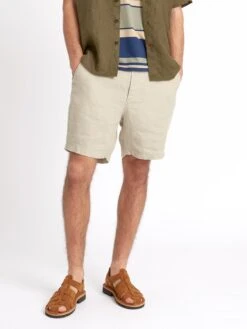 Osborne Drawstring Shorts Coney Sand -Mizuno Men Clothing Shop ModelOSMT64DrawstringShortsCON01SANConeySandcopy Softness