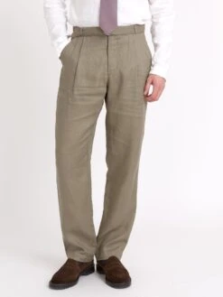 Belted Trousers Padworth Stone 16 Belted Trousers Padworth Stone -Mizuno Men Clothing Shop ModelOSMT66aBeltedTrousersPAD01STOPadworthStone2copy