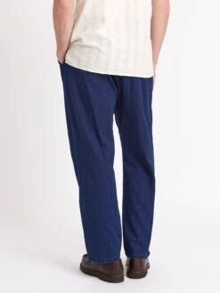 Morton Pleated Trousers Faye Indigo Blue -Mizuno Men Clothing Shop ModelOSMT68MortonTrousersFAY01INBFayeIndigoBlue6copy Softness