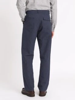 Morton Pleated Trousers Granville Navy 17 Morton Pleated Trousers Granville Navy -Mizuno Men Clothing Shop ModelOSMT68MortonTrousersGRA01NAVGranvilleNavy13copy Softness