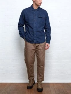 Oliver Spencer X Niwaki Haru Gardening Overshirt Mullins Denim Indigo Rinse -Mizuno Men Clothing Shop NIWAKIOVERSHIRTDENIM1