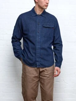Oliver Spencer X Niwaki Haru Gardening Overshirt Mullins Denim Indigo Rinse -Mizuno Men Clothing Shop NIWAKIOVERSHIRTDENIM1copy