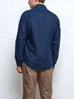 Oliver Spencer X Niwaki Haru Gardening Overshirt Mullins Denim Indigo Rinse -Mizuno Men Clothing Shop NIWAKIOVERSHIRTDENIM7copy