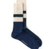 Polperro Socks Merrow Blue/Cream -Mizuno Men Clothing Shop OSMA628PolperroSockMER01BLCMerrowBlueCream1