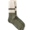 Polperro Socks Merrow Sage Green/Cream -Mizuno Men Clothing Shop OSMA628StudioFlatSockMER01SGCMerrowSageGreenCream1