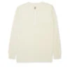 Hemen Harri Henley Long Sleeve Organic Cream Cotton T-Shirt -Mizuno Men Clothing Shop OSMHemenLongSleeveHenleyHarriStone