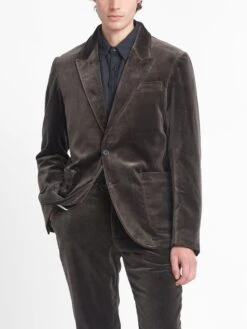 Mole Grey Velvet Mansfield Suit -Mizuno Men Clothing Shop OSMJ352 VEL01MOG MANSFIELDJACKET VELVETMOLEGREY4copy 5c7a580a 5dad 4ec4 bac2 aa3a1699544c