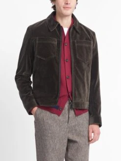 Norton Jacket Velvet Mole Grey -Mizuno Men Clothing Shop OSMJ364 VEL01MOG NORTONJACKET VELVETMOLEGREY4copy