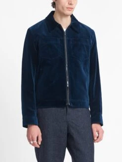 Norton Jacket Velvet Sapphire Blue -Mizuno Men Clothing Shop OSMJ364 VEL01SAB NORTONJACKET VELVETSAPPHIREBLUE3copy