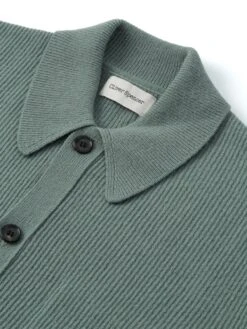 Britten Knitted Cardigan Greeves Sea Green -Mizuno Men Clothing Shop OSMK693BrittenKnittedCardiganGRE01SEGGreevesSeaGreen1